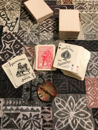 Vintage Gambling Wheel And Mini Card Set O - Boy York Bonne Chance
