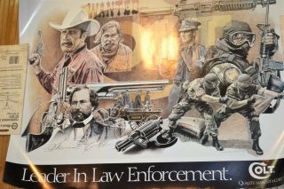COLT FIREARMS POSTER Poster Real Cowgirls Shoot Signed Leader in Law Enforcement 2