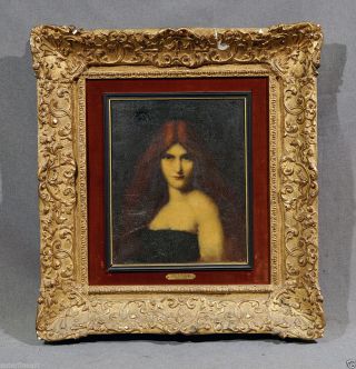19th C French Oil Painting Of Lady With Red Hair 