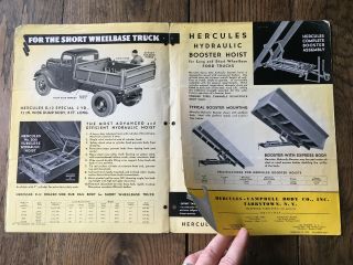 1936 Hercules Dump Bodies Hyraulic Hoists for Ford Trucks Sales brochure 3