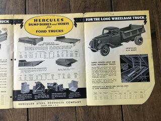 1936 Hercules Dump Bodies Hyraulic Hoists for Ford Trucks Sales brochure 4