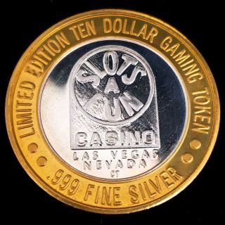 1994 Ct Slots A Fun Casino Silver Strike $10 Slot Machine Winner Token 3sfsm9401