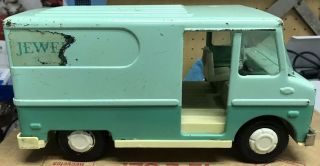 Vintage Jewel Toys Tea In - Home Shopping Delivery Van Truck 1972 Green 2 - Tone