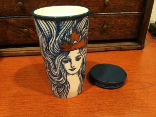 Starbucks 2016 Siren Mermaid Gold Crown Anniversary Tumbler Travel Coffee Mug