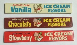 Old Adams Ice Cream Gum Tin Metal Store Display Rack Advertising Signs (3)