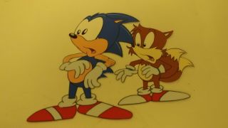 Sonic The Hedgehog Animation Cel Sega Production Adventures Of Sonic
