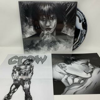 The Crow Comic Accompaniment Vinyl Record Lp Black & White Swirl Variant