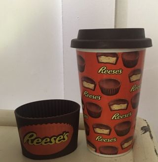 Reeses Peanut Butter Cup Ceramic Travel Coffee Mug Silicone Grip Galerie 16