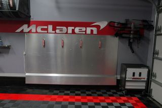 Mclaren Logo Brushed Silver 6 Foot Wide Garage Sign
