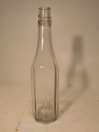 Vintage Clear Glass Octagon Ketchup Bottle