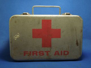 Usda Safety Now 1963 Vintage First Aid Kit W/ Employee Guide & Medical Items