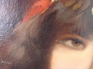 T.  O.  Femar Portrait of a Lady Signed Frame Italian Oil on Canvas/Board 7