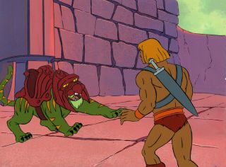 He - Man/she - Ra Masters Of The Universe Animation Art He - Man And Battle Cat