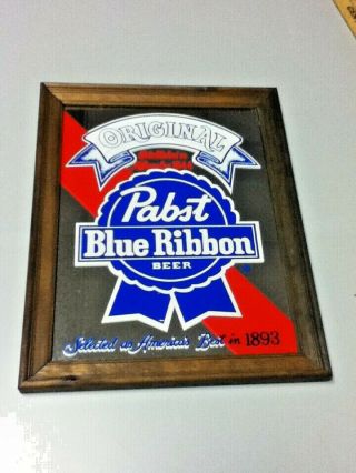 Pabst Blue Ribbon Beer Sign Wall Mirror Graphic Vintage Best In 1893 Pbr Mg2