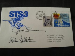 Sts 3 Launch Ksc Orig.  Signed Lousma,  Fullerton,  Space