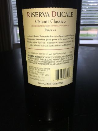 Ruffino Ducale Chianti Classico 3 Liter Dummy Empty Display Wine Bottle 3
