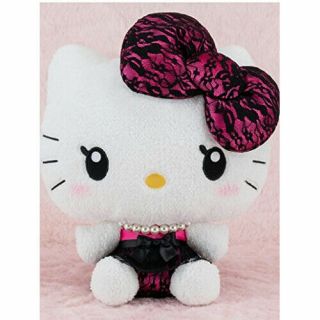 Sanrio Hello Kitty Stuffed Stuffy Plush Toy Doll Pink 13.  7in Japan Fs