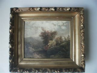 Antique - Oil On Canvas Landscape Painting - Hudson River School Style