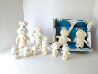 1971 - 74 Pillsbury Doughboy Doll Figure Family 10 Piece Set Poppin Fresh,
