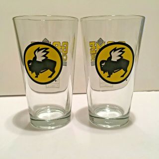 Buffalo Wild Wings 2 Glass Set Beer Drink Bar Glasses 16oz Game Changer Ltd Ed