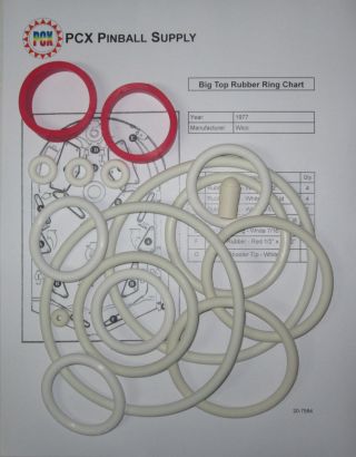 1977 Wico Big Top Pinball Machine Rubber Ring Kit