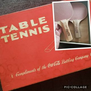Coca Cola Table Tennis Set Milton Bradley Vntg Premium