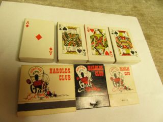 Vtg Harolds Club Casino Reno.  Nv 3 Very Old Matches & 4 Boxes Of Wood Matches