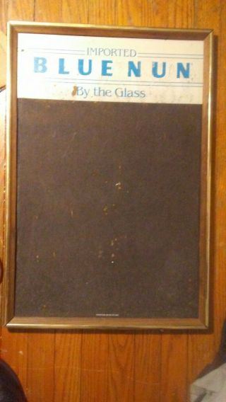 Imported Blue Nun Chalkboard Vintage Rare Wine Sign Hang Up 25 Inches Long X 17
