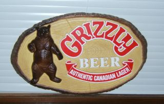 Vintage Grizzly Beer Sign Rare