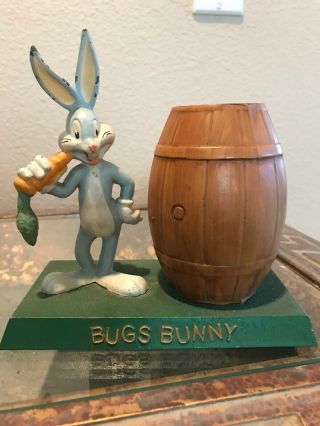 Bugs Bunny Warner Brother Looney Tunes Cast Iron Barrel Savings Bank 1940s