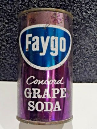 Faygo Concord Grape 12oz.  Flat Top Soda Can.  Pre Zip Code.