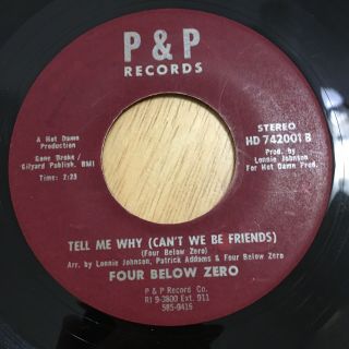 four below zero - tell me why/tell me why (can ' t we be friends) northern soul 45rpm 2