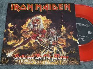 Iron Maiden - Hallowed Be Thy Name (live) - 1993 Emi Red Vinyl 7 " Single Poster