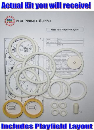 1978 Bally Mata Hari Pinball Machine Rubber Ring Kit