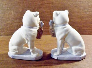 2 Fitz & Floyd BULL DOGS WITH BASKET OF PUPPIES Figurines 2