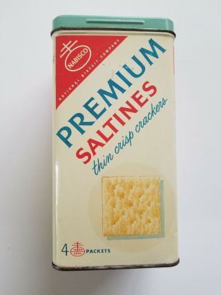 Vintage Nabisco Saltine Premium Crackers Tin Can