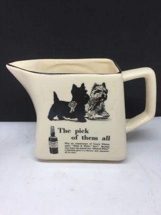 Vintage Black And White Scotch Whisky Water Jug The Pick Of Them All” 5” X 7”