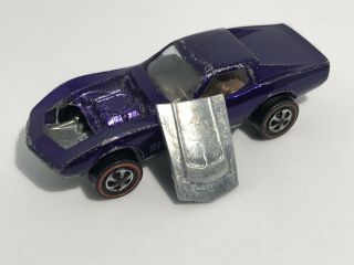 Hot Wheels Redline 1968 Custom Corvette Purple With Hood