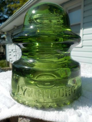 Stunning Yellow Green Cd 164 Lynchburg No.  38 Glass Insulator