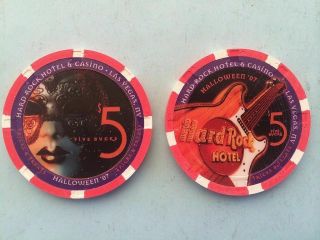 Hard Rock 2007 Halloween $5 Casino Chip - Mint/new