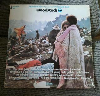Woodstock 3 Record Album Set 1970 Pressing Cotillion Hendrix The Who