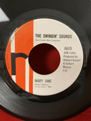 Rare Ohio Garage Rock/rockabilly 45 The Swingin Sounds 1968 Hr Records Mary Jane