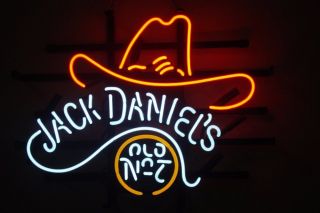 17 " X14 " Jack Daniels Old No.  7 Cowboy Neon Sign Light Beer Bar Pub Wall Deocr Gift