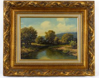 Texas Hill Country Oil Painting,  Roland Delbert Enright (1921 - 1983) 12 " X 16 "