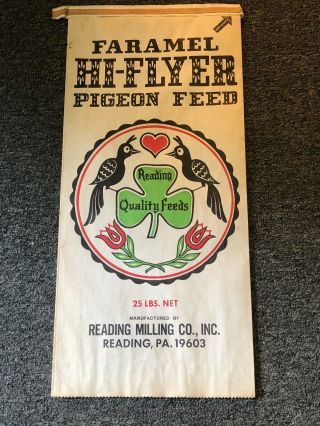 Antique - Rare Faramel Paper Pigeon Feed Bag - Reading,  Pa.  - Dutch Hex Sign - 1900 ' s 7