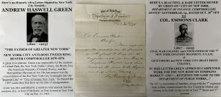 Father Of Greater York City Boss Tweed Ring Buster Green Letter Signed 1874