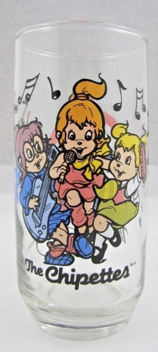 Vintage 1985 Alvin And The Chipmunks Collectors Drinking Glass - The Chipettes