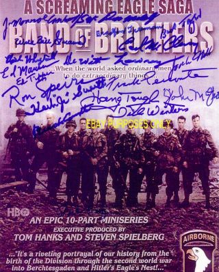 Band Of Brothers Easy Company Autographed 11x14 Photo W/18 Auto Inc Dick Winters