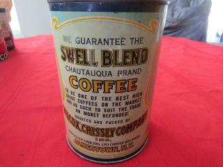 Antique Rare Swell Blend Coffee 1 LB Can w/ Lid - Jamestown,  NY - Cruise Ship 2