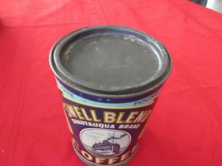 Antique Rare Swell Blend Coffee 1 LB Can w/ Lid - Jamestown,  NY - Cruise Ship 3
